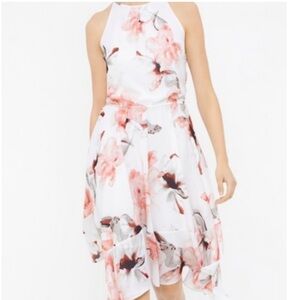 WHBM White Floral Blousan Dress